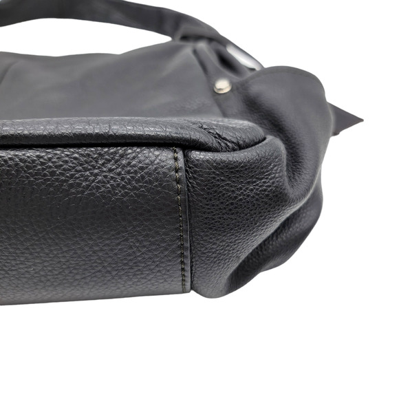 orYANY Black Pebbled Leather Half Moon Zip Hobo Handbag - Picture 6 of 13